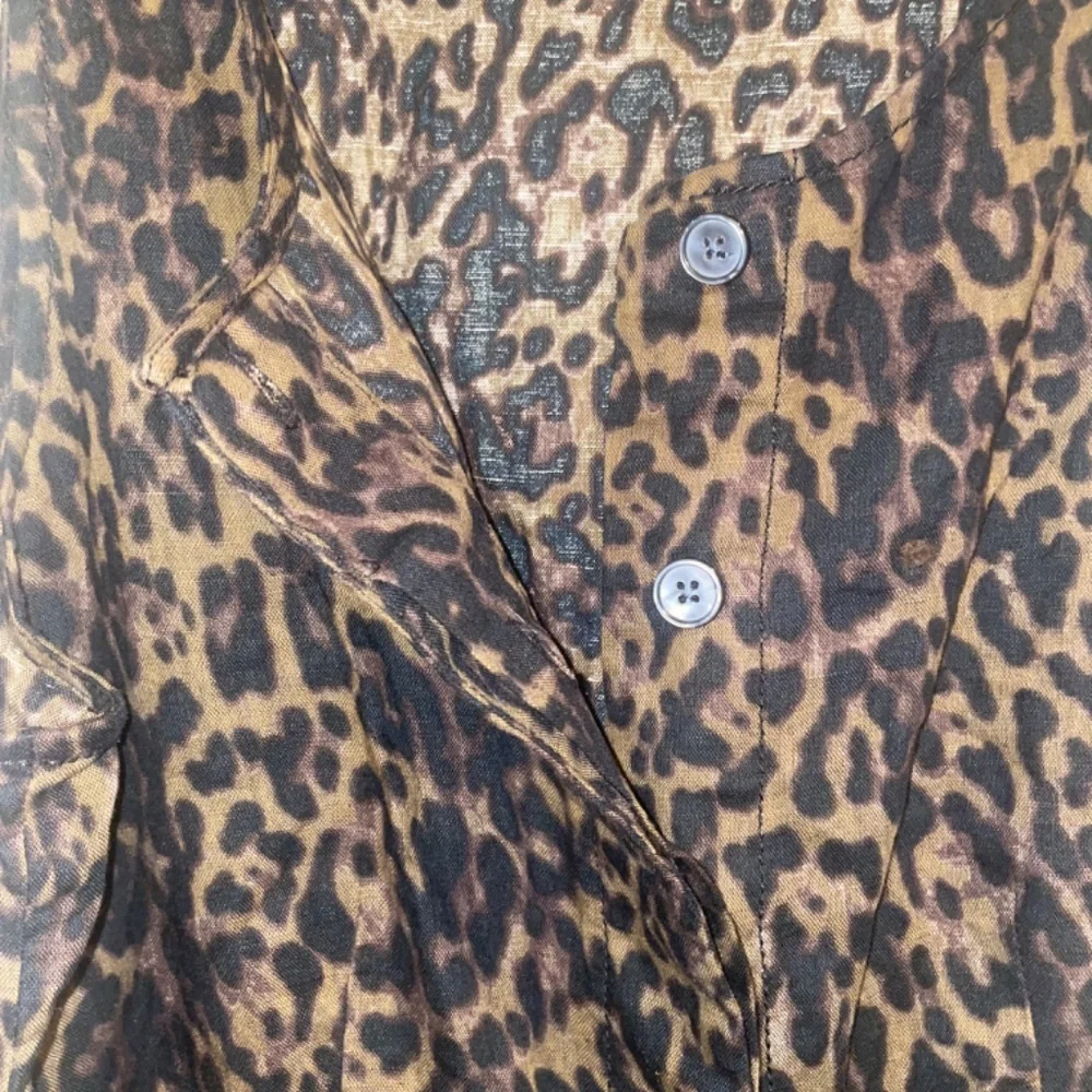 NWOT Banana Republic Leopard Print Linen Blend Wide Leg Crop Jumpsuit SZ6